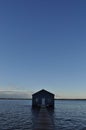 Boat shed on river Perth Royalty Free Stock Photo