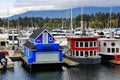 Boat house, yacht in Coal Harbour, Downtown Vancouver, British Columbia, Canada