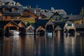 Boat Houses along Lake Hallstatt in Salzkammergut