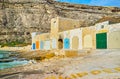 The boat houses in san Lawrenz village, Gozo, Malta Royalty Free Stock Photo