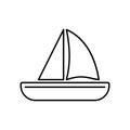 Boat Icon, Enjoy the Edge of the Ocean or Lake in a Small Boat.