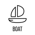 Boat icon or logo in modern line style