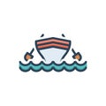 Color illustration icon for Boat, marine and transport Royalty Free Stock Photo