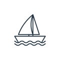 boat icon vector from travel concept. Thin line illustration of boat editable stroke. boat linear sign for use on web and mobile Royalty Free Stock Photo