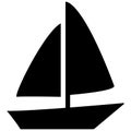 Boat icon on white background. black boat sign. ship yacht symbol. flat style