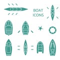 Boat icons set.
