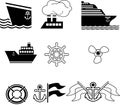 boat icons Royalty Free Stock Photo