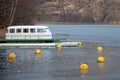 Boat in an icy lake Royalty Free Stock Photo