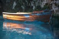 Boat inside Melissani Lake Cave Kefalonia