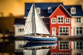 boat insurance policy with a miniature sailboat model