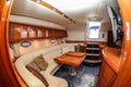 Boat interior with wide lens Royalty Free Stock Photo
