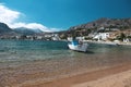 Boat in Kapsali bay, Kithira island, Greece