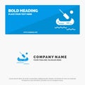 Boat, Kayak, Canada SOlid Icon Website Banner and Business Logo Template