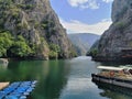 Boat and Kayak in Treska River Matka Canyon