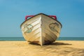 A boat on the beach in The Gambia, West Africa Royalty Free Stock Photo