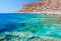 Boat in lagoon of Balos. Crete. Greece.