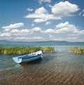 Boat On Lake Prespa Royalty Free Stock Photo