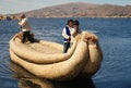 The boat on Lake Titicaca in Peru