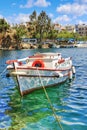 Boat on Lake Voulismeni, Agios Nikolaos, Crete, Greece