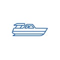 Boat launch,yacht line icon concept. Boat launch,yacht flat  vector symbol, sign, outline illustration. Royalty Free Stock Photo