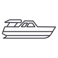 Boat launch,yacht vector line icon, sign, illustration on background, editable strokes Royalty Free Stock Photo