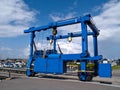 Boat lifter crane Royalty Free Stock Photo