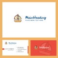 Boat Logo design with Tagline & Front and Back Busienss Card Template. Vector Creative Design