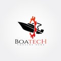 Boat logo template, ship icon design,illustration element -vector Royalty Free Stock Photo