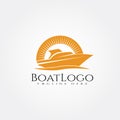 Boat logo template, ship icon design,illustration element -vector Royalty Free Stock Photo