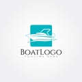 Boat logo template, ship icon design,illustration element -vector Royalty Free Stock Photo