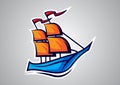 Boat logo vector emblem Royalty Free Stock Photo