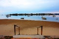 Boat at low tide Royalty Free Stock Photo