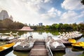 Boat in Lumpini Park in Bangkok Royalty Free Stock Photo