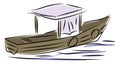 Boat made of wood, illustration, vector