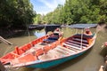Boat in mangrove forest Rayong,Thailand Royalty Free Stock Photo