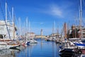 Boat marina and lighthouse in Trieste, Italy