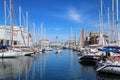 Boat marina and lighthouse in Trieste, Italy