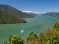 Boat in Marlborough Sound Royalty Free Stock Photo