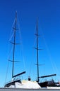 Boat mast under blue sky Royalty Free Stock Photo
