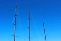 Boat mast under blue sky Royalty Free Stock Photo
