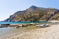 Boat on Mediterranean Beach Royalty Free Stock Photo