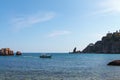 Boat in Mediterranean sea. Royalty Free Stock Photo