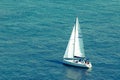 Boat in the middle of the sea Royalty Free Stock Photo