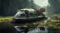 Decayed Submarine In A Swamp: A Filipp Hodas-inspired Industrial Portrait