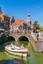 Boat on Mient canal in Alkmaar, Netherlands