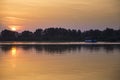 Boat on Mincio river Royalty Free Stock Photo