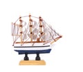 Boat model. Small wooden ship. Royalty Free Stock Photo