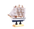 Boat model. Small wooden ship. Royalty Free Stock Photo