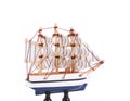 Boat model. Small wooden ship. Royalty Free Stock Photo