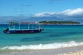 Boat moored by a beach in Fiji